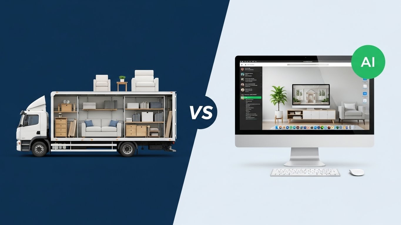 Comparatif virtual staging vs home staging physique