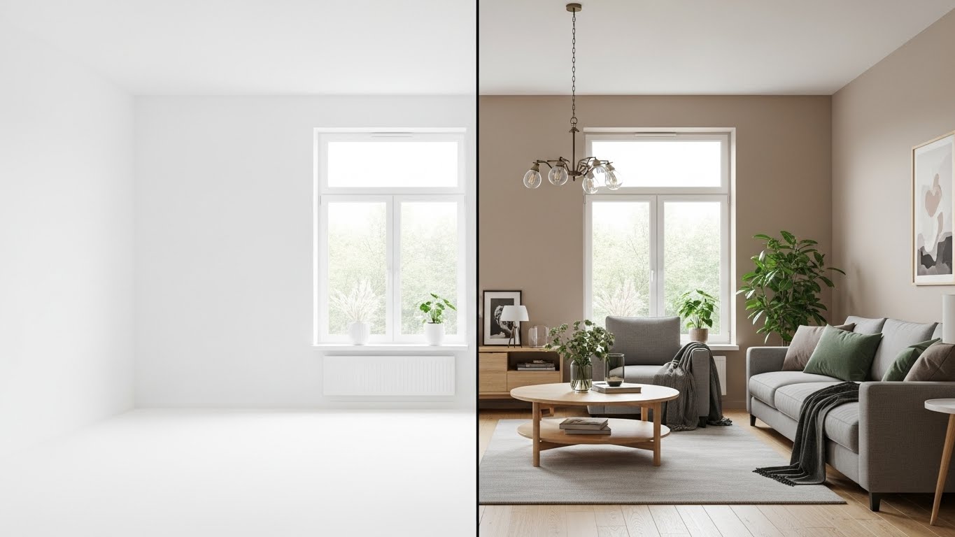 Virtual Staging immobilier premium - Convertique Studio